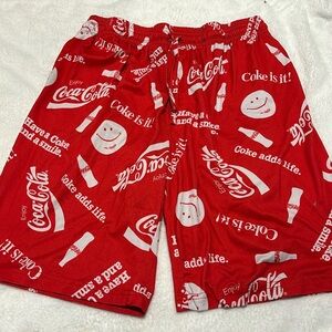 Men’s large Coca Cola shorts/ pajama shorts! Coke shorts red and white